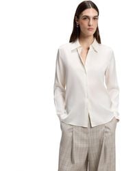 BOSS - Boss By Stretch-silk Satin Regular-fit Blouse - Lyst