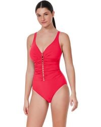 Gottex - Tutti Frutti Fashion D-cup V-neck Gold Beaded One Piece Swimsuit - Lyst