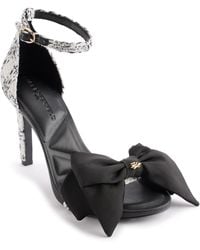 Karl Lagerfeld - Paris Kenz Bow Evening Ankle Strap Heeled Sandal - Lyst