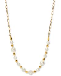 Nadri - Ajoa By 18k -plated Imitation Pearl Statement Necklace - Lyst