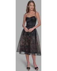 BCBGMAXAZRIA - Sweetheart Neck Midi Dress - Lyst