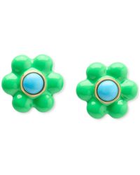 Kate Spade - Gold-tone Petal Puff Floral Stud Earrings - Lyst