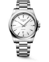 Longines - Conquest Stainless Steel Strap Watch 41mm - Lyst