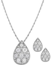 Macy's - 2-pc. Set Diamond Teardrop Pendant Necklace & Matching Stud Earrings (3/8 Ct. T.w. - Lyst