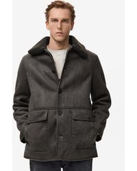 Mango - Faux-shearling Suede Jacket - Lyst