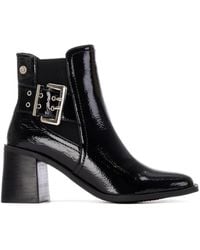Xti - Heeled Patent Leather Chelsea Booties By - Lyst