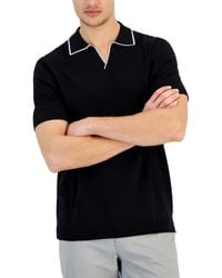 Alfani - Short Sleeve Open-collar Polo Sweater - Lyst