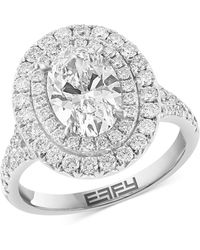 Effy - Effy Lab Grown Diamond Oval & Round Double Halo Ring (2-7/8 Ct. T.w. - Lyst