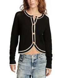 Lucky Brand - Contrast-trim Button-front Sweater Jacket - Lyst