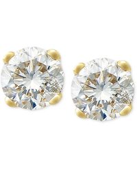 Macy's - Round-cut Diamond Stud Earrings In 10k White Gold (1/4 Ct. T.w.) - Lyst