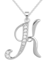 Macy's - Diamond K Initial 18" Pendant Necklace (1/10 Ct. T.w. - Lyst