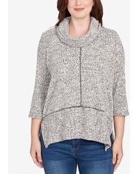 Ruby Rd. - Petite Cowl Neck Space Dye Chenille Knit Top - Lyst