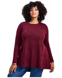 Avenue - Ruby Button Detail Hacci Top - Lyst