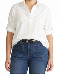 UNIVERSAL STANDARD - Plus Size Button Back Stretch Cupro Polo Shirt - Lyst