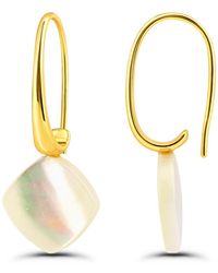 Macy's - Genuine Imitation Pearl Diamond Shape Drop On Hardwire Fishhook Closure Earrings - Lyst