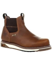 Georgia Boot - Amp Lt Wedge Waterproof Chelsea Work Boot - Lyst