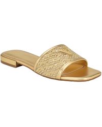 Guess - Tamsey Square-toe Flat Slide Sandals - Lyst