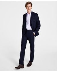 Kenneth Cole - Men's Slim-fit Navy Check Suit - Lyst