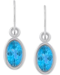 Macy's - Oval Gemstone Drop Earrings - Lyst