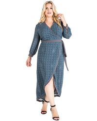 Standards & Practices - Plus Size Snakeskin High Low Chiffon Wrap Dress Maxi Length - Lyst
