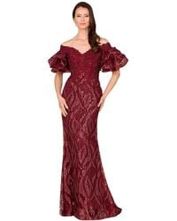 Lara - Off Shoulder Mermaid Beaded Gown - Lyst