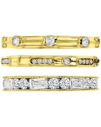 Macy's - 3-pc. Set Cubic Zirconia Round & Baguette Polished Stack Rings - Lyst