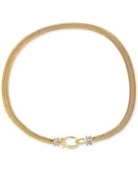 By Adina Eden - 14k -plated Baguette Cubic Zirconia Bead Snake Chain 16" Collar Necklace - Lyst