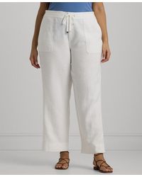 Lauren by Ralph Lauren - Plus-size Linen Wide-leg Pants - Lyst