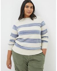FatFace - Fat Face Plus Size Denim Ombre Stripe Sweater - Lyst