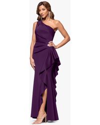 Xscape - Ruffled One-shoulder Scuba Gown - Lyst