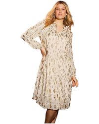 June + Vie - June + Vie June + Vie Coraline Metallic Print Georgette Dress - Lyst