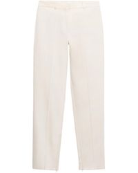 Mango - Selection Straight Satin Side-slits Pants - Lyst