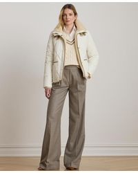 Ralph Lauren - Faux-fur-collar Diamond Quilted Jacket - Lyst