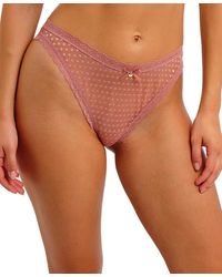 Freya - High-leg Sheer Mesh Lace Spot-light Brief - Lyst