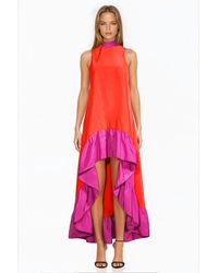 ONE33 SOCIAL - The Yolanda Fuchsia Orange High-low Maxi Dress - Lyst
