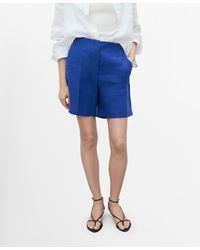 Mango - Straight-fit Linen Shorts - Lyst