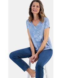 Style & Co. - Printed V-neck T-shirt - Lyst