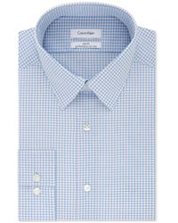 Calvin Klein - Dress Shirt Non Iron Stretch Slim Fit Check ( Bird) Long Sleeve Button Up - Lyst