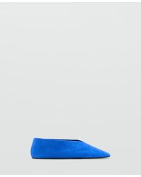 Mango - Suede Leather Ballet Flats - Lyst