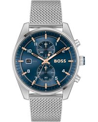 BOSS - Skytraveller Quartz Fashion Chrono Silver-tone Watch 44mm - Lyst