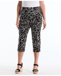 Rafaella - Plus Size Hibiscus Printed Pull-on Capri Pants - Lyst