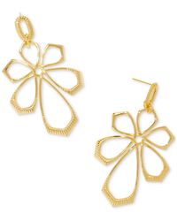 Kendra Scott - 14k Gold-plated Smooth & Textured Flower Statement Earrings - Lyst