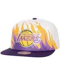 Mitchell & Ness - Los Angeles Lakers Hot Fire Snapback Hat - Lyst