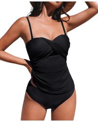 CUPSHE - Removable Straps Wrapped Molded Cups Tankini Sets - Lyst
