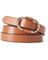 Lands' End - Plus Size Endlessly Adjustable Skinny Leather Belt - Lyst