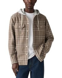 Levi's - Relaxed Fit Hooded Long Sleeve Button-front Overshirt - Lyst