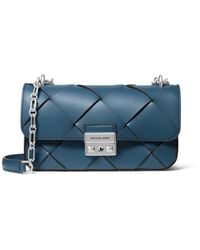 Michael Kors - Tribeca Small Woven Leather Shoulder Bag - Lyst