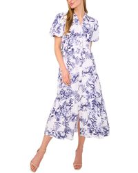 Cece - Short Sleeve Tiered Maxi Shirt Dress - Lyst