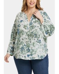 NYDJ - Plus Size Paulina Peasant Blouse Long Sleeve Top - Lyst