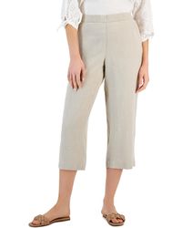 Charter Club - Petite Linen Cropped Pull-on Pants - Lyst